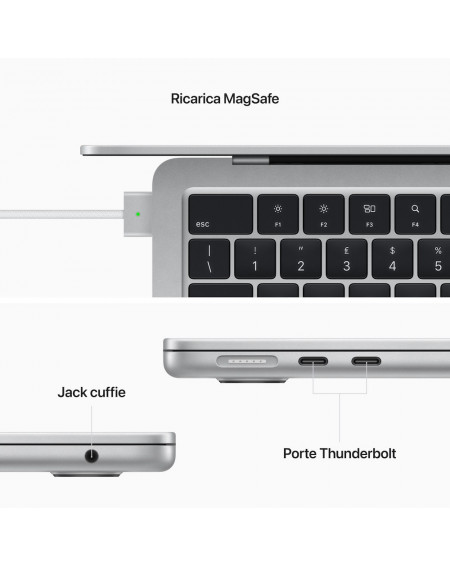 MacBook Air 13" con chip M2 - Argento - Chip Apple M2 con CPU 8-core e GPU  10-core - RAM 8GB - SSD 512GB - Alimentatore USB-C da 70W - Italiano - C&C  Shop