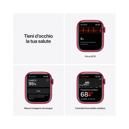 Apple Watch Series 7 GPS + Cellular, 41mm (PRODUCT)RED alluminio Case con  (PRODUCT)RED Cinturino - Regular - C&C Shop