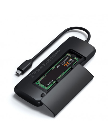 SATECHI HUB USB-C HYBRID MULTIPORT ADAPTER CON SSD - BLACK