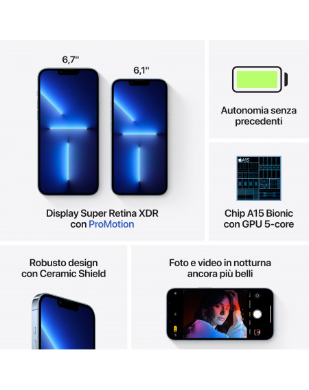 iPhone 13 Pro 128GB Azzurro Sierra - Prodotto riegnerato grado B