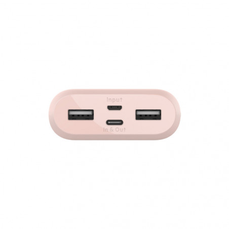 POWERBANK 10K 15W USB-C IN OUT + MICRO USB IN - ROSA