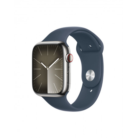 Apple Watch Series 9 GPS + Cellular 45mm Cassa in acciaio inossidabile  silver - Cinturno sport blu tempesta - S/M - C&C Shop