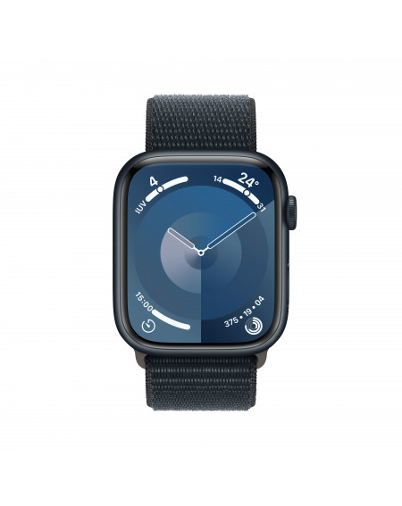Apple Watch Series 9 GPS 45mm Cassa in alluminio mezzanotte - Mezzanotte sport loop