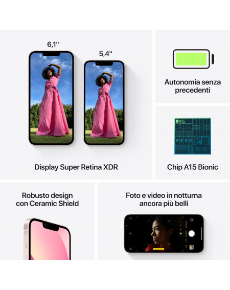 iPhone 13 mini 128GB Rosa - Prodotto rigenerato grado B Plus