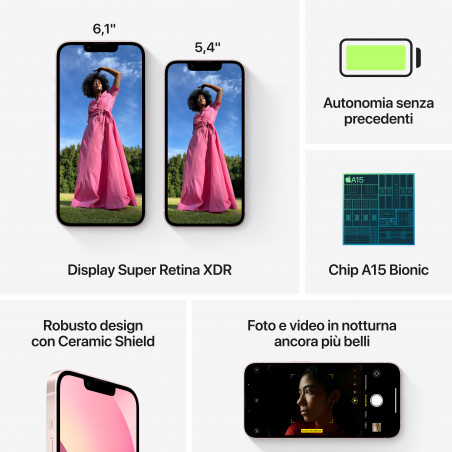 iPhone 13 mini 128GB Rosa - Prodotto rigenerato grado B Plus