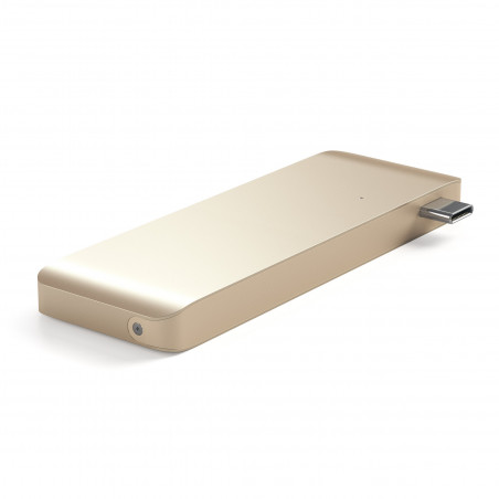 Satechi ST-TCUPS - Hub Tipo-C USB 3.0 3 in 1 per MacBook (con porta di ricarica USB-C) - GOLD