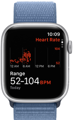 Apple Watch Series 9 showing the Heart Rate app