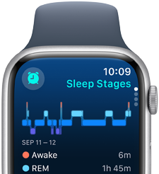 Apple Watch Series 9 showing Sleep Stages information